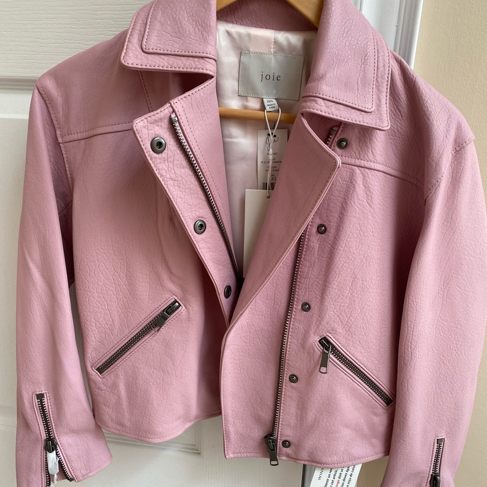 NWT - Joie pink leather jacket